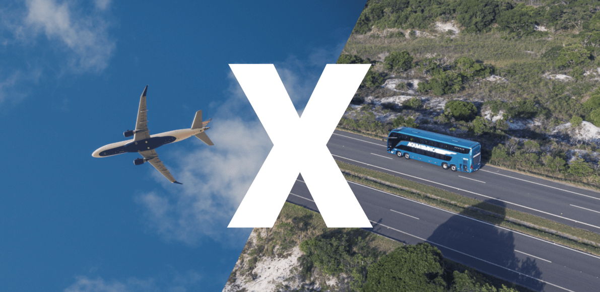 Avião x Ônibus